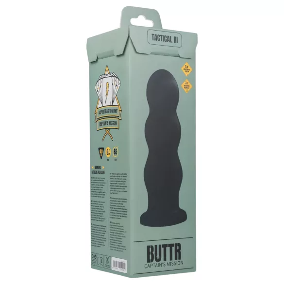 BUTTR Tactical III - Saugnapf-Dildo (schwarz)