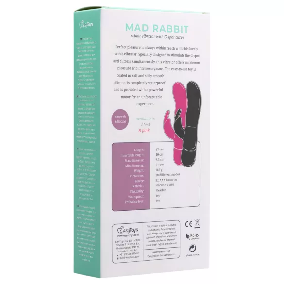 Easytoys Mad Rabbit - Klitoris-Vibrator mit Häschenarm (pink)