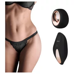   Pantyrebel - Akku-betriebener, kabelloser Vibrations-Slip, schwarzer Tanga (S-L)