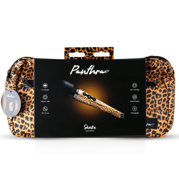 Panthra Shaka Wand - Akku Massagestab Vibrator (Leopard-Schwarz)