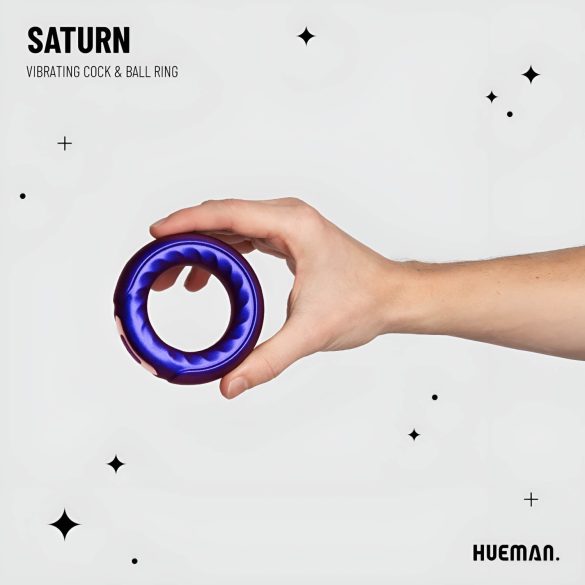 Hueman Saturn - Akku Penisring vibrierend & wasserdicht (Lila)