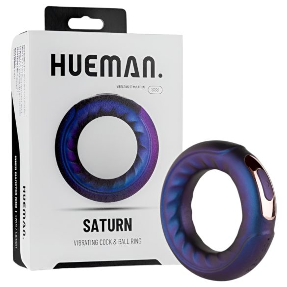 Hueman Saturn - Akku Penisring vibrierend & wasserdicht (Lila)