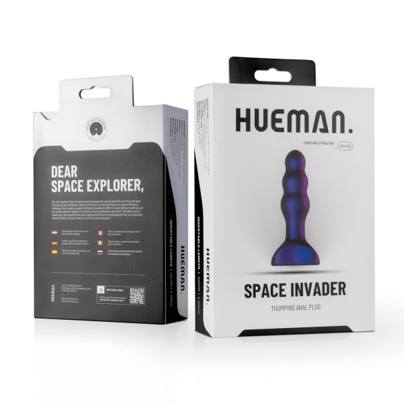 Hueman Space Inveder - Aufladbarer, wasserdichter Analvibrator (lila)