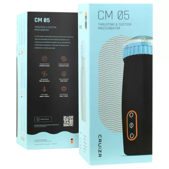 CRUIZR CM05 - Akku Stoß-Saug-Masturbator (Schwarz-Blau)