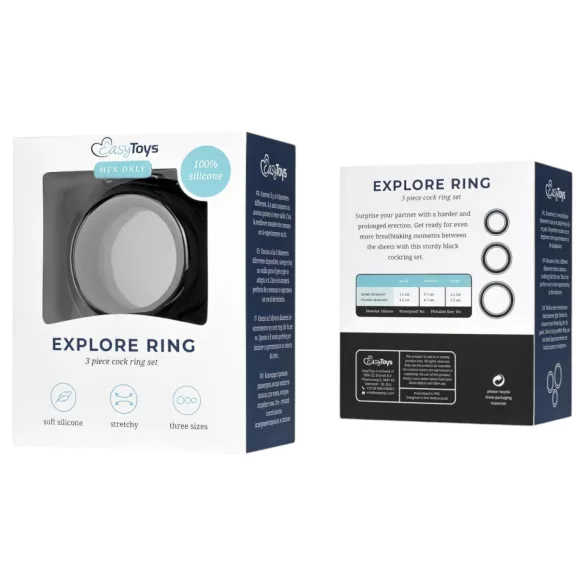 Easytoys Explore Ring - Penisring-Set - 3-teilig (schwarz)