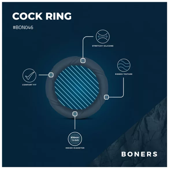Boners Ergo - Silikon Penisring (Grau)