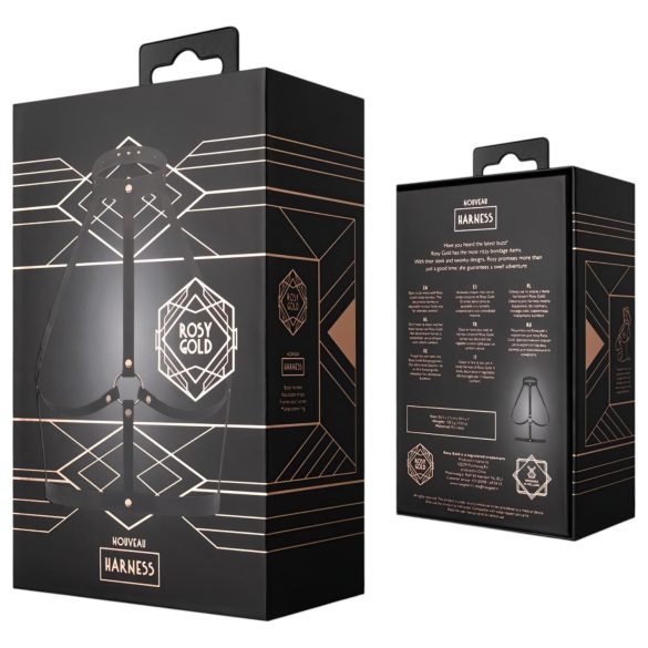 Rosy Gold - Körperharness (schwarz-roségold)