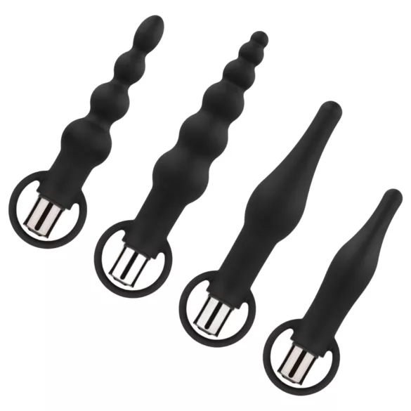 Easytoys - Wiederaufladbares Analvibratorset - 4-teilig (schwarz)