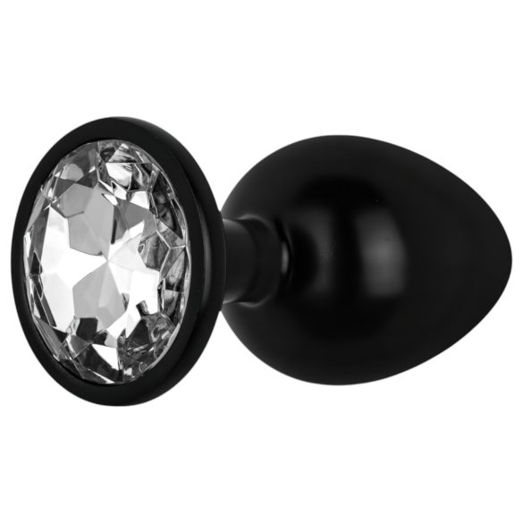/Easytoys Anal Kollektion - Metall Anal Plug mit Stein - M (schwarz)