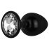 /Easytoys Anal Kollektion - Metall Anal Plug mit Stein - M (schwarz)