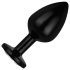 /Easytoys Anal Kollektion - Metall Anal Plug mit Stein - M (schwarz)