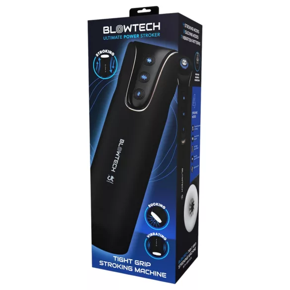 Dreamtoys Blowtech Fester Griff - vibrierender Masturbator (schwarz)