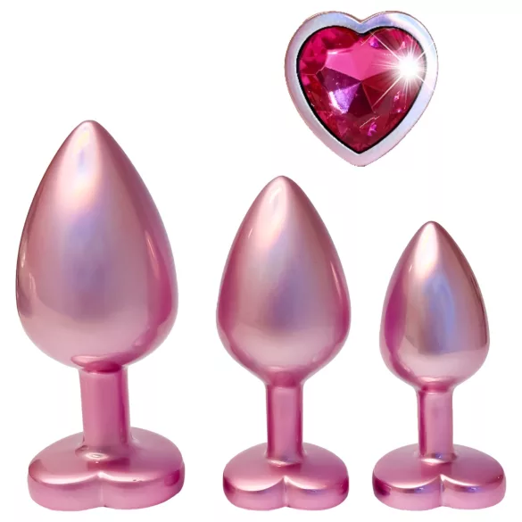 Dreamtoys Gleaming Love - Herz-Analplug-Set (rosa)