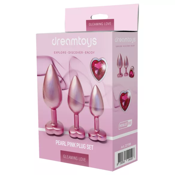 Dreamtoys Gleaming Love - Herz-Analplug-Set (rosa)