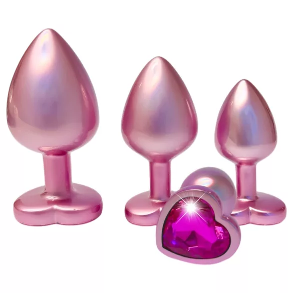 Dreamtoys Gleaming Love - Herz-Analplug-Set (rosa)