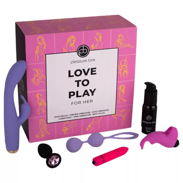 Pleasure Box Love to Play - Vibrator Set - 6-teilig (Pink-Lila)