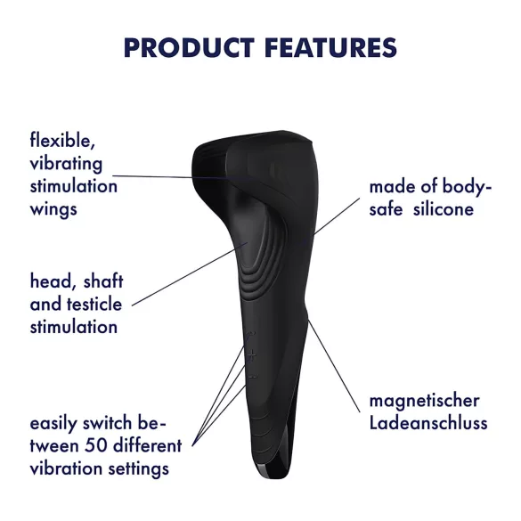 Satisfyer Men Wand - wasserdichter Akku-Eichelvibrator (schwarz)