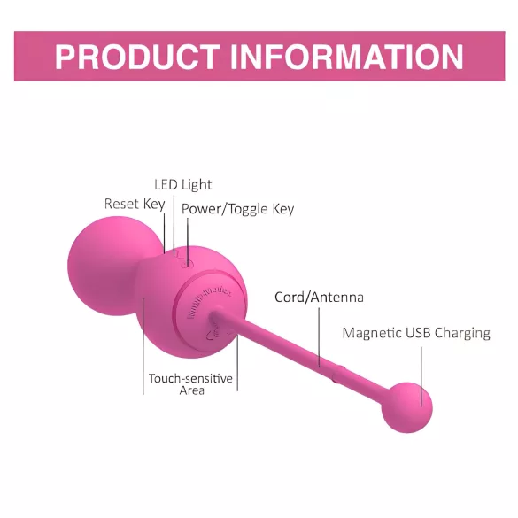 Magic Motion Kegel Master - App-gesteuerte vibrierende Liebeskugel (Pink)