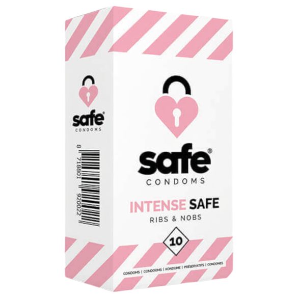 SAFE Intense Safe - gerippt-genopptes Kondom (10 Stk)