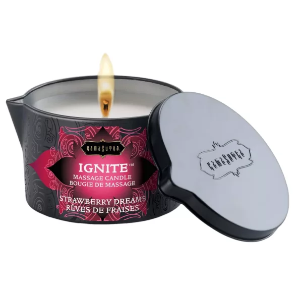 Kama Sutra - vegane Massagenkerze - Erdbeertraum (170g)