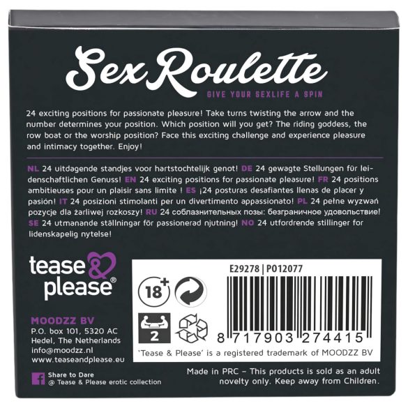 Sex-Roulette Kama Sutra - erotisches Spiel (10 Sprachen)