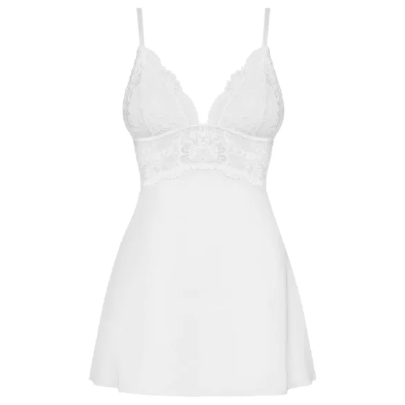 Obsessive 810-BAB-2 - Spitzen Babydoll und String (weiß)