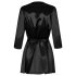 Obsessive Satinia Robe - Satin Morgenmantel Set (Schwarz) - L/XL