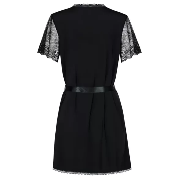 Obsessive Miamor Morgenmantel - Spitzenärmel und String (schwarz)