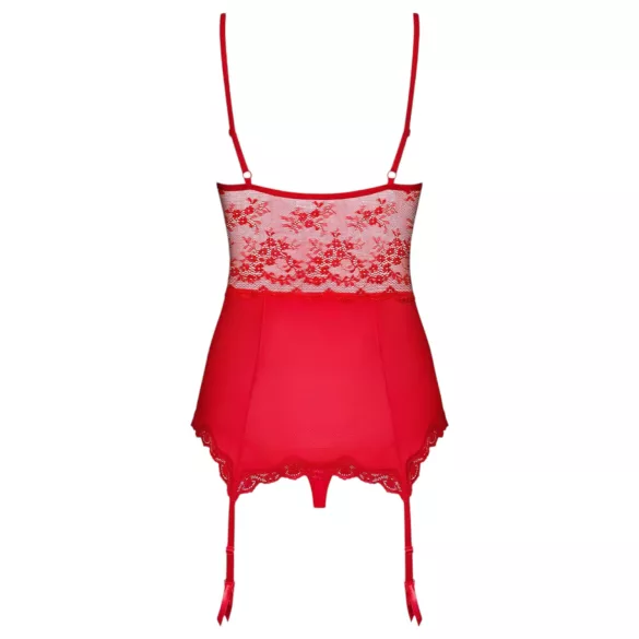 Obsessive Lovica - Spitzen-Oberteil mit Strapshalter und String (rot)