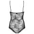Obsessive Slevika - Schnür-Body aus Spitze mit offenem Design (schwarz)