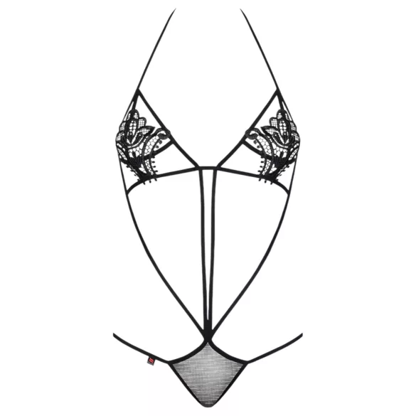 Obsessive Luiza - tulpenförmiger, riemchiger Body - Schwarz (S/M)