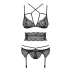 Obsessive Frivolla - pikante Spitzen-Dessous Set (schwarz)