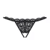 Obsessive 831-THC-1 - Offener Spitzen-Tanga mit Schleife (schwarz)