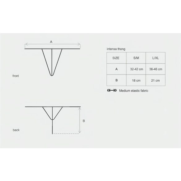 Obsessive Intensa - Riemen-Spitzen-Tanga (schwarz) - L/XL