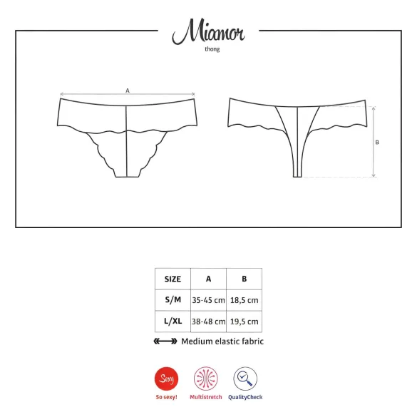 Obsessive Miamor - Edelstein-Spitzenstring für Damen (schwarz) - L/XL