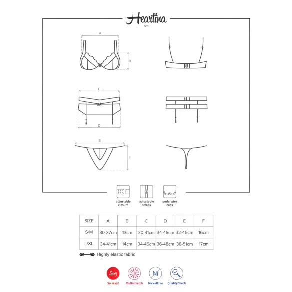 Obsessive Heartina - Dessous-Set (schwarz)