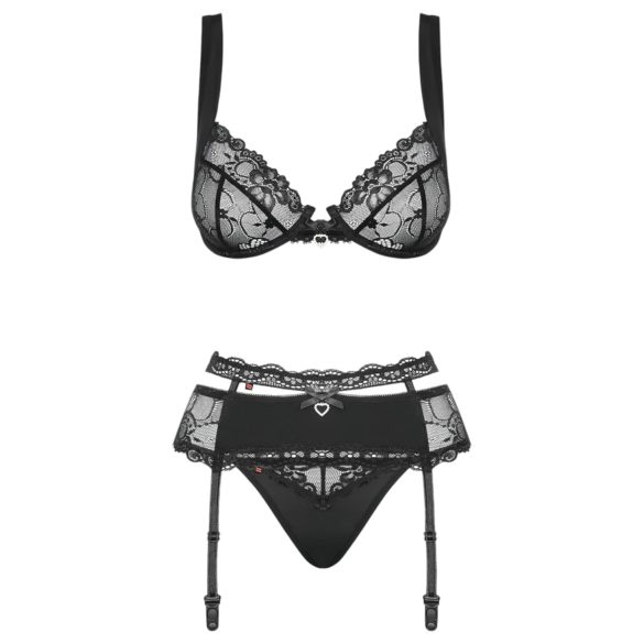 Obsessive Heartina - Dessous-Set (schwarz) - L/XL