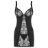 Obsessive Heartina - Negligé und String (schwarz) - L/XL