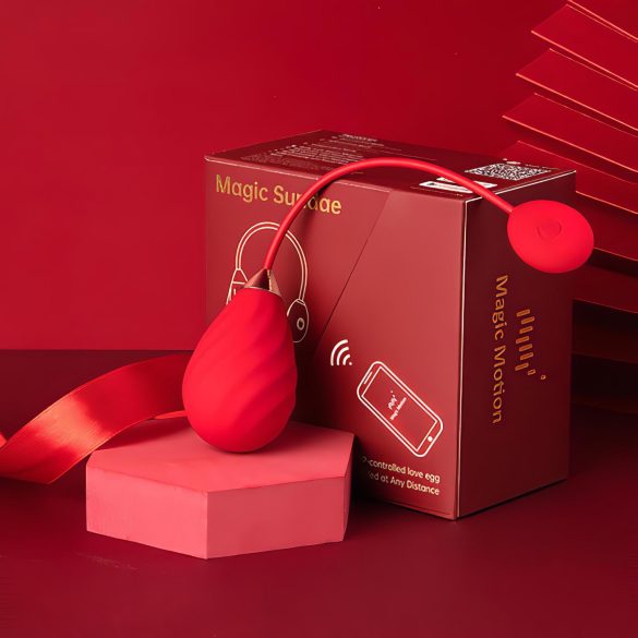 Magic Motion Sundae - Intelligentes, akkubetriebenes Vibro-Ei (rot)