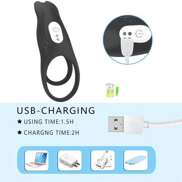 Aixiasia Hoody B – Akku Penisring mit Funksteuerung (schwarz)