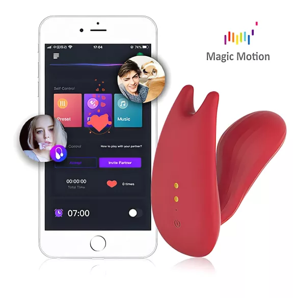Magic Motion Umi - tragbarer, app-gesteuerter Einlegevibrator (rot)