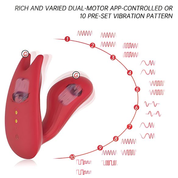 Magic Motion Umi - intelligenter, wiederaufladbarer Strap-on-Vibrator (rot)