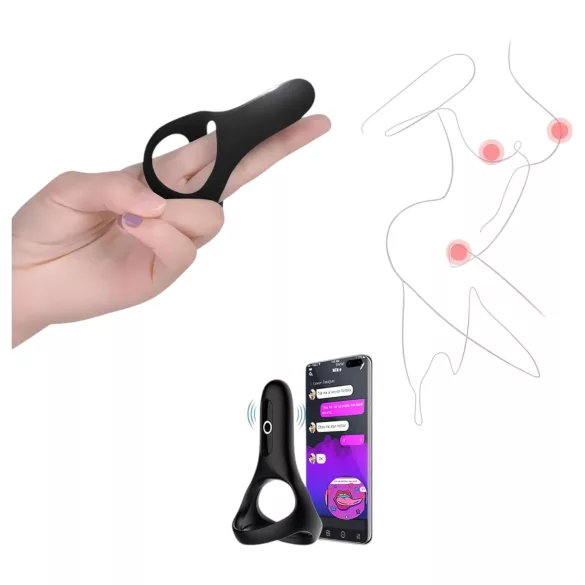 Magic Motion Rise - App-gesteuerter Vibrations-Penisring für Männer (schwarz)