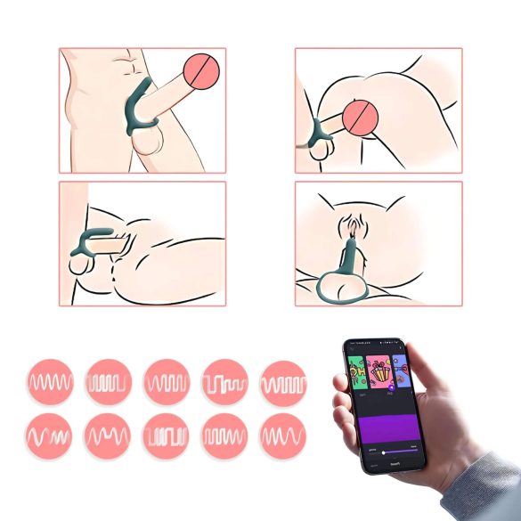 Magic Motion Rise - smarte, akkubetriebene Penisring-Vibration (grün)