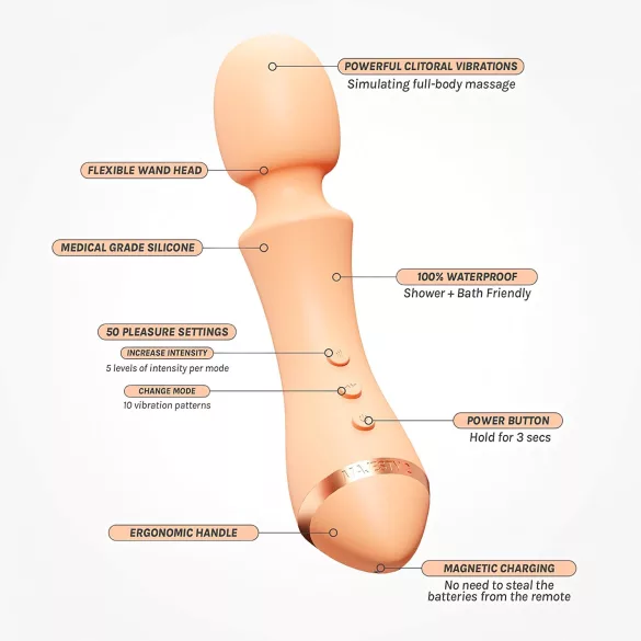 Vush Majesty 2 - Wiederaufladbarer, wasserdichter Vibrator (Orange)