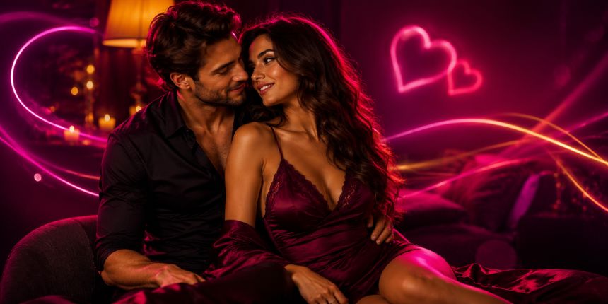 Sexstellungen für Paare in Langzeitbeziehungen in einem gemütlichen, vertrauten Schlafzimmer, lovesexshop.ch Sexshop